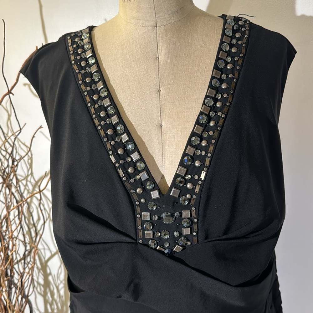 Adriana Papell Cocktail dress with beaded neckline - Picture 2 of 8